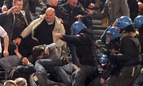 Manchester United fans were subject to attacks from Roma's ultras and Italian police